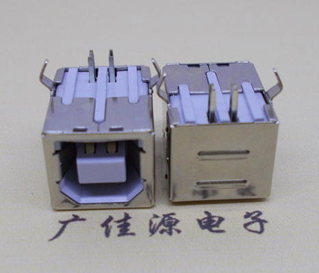 企石镇USB BF90度母座 打印机接口 卧式插板DIP白胶