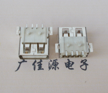 企石镇USB AF方形脚 贴片母座 1.0/1.2柱子直边接口