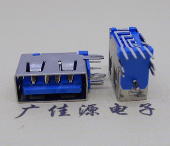 企石镇USB 测插2.0母座 短体10.0MM 接口 蓝色胶芯