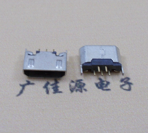 企石镇迈克USB 180度母座5p直插带地脚1.5端子直口