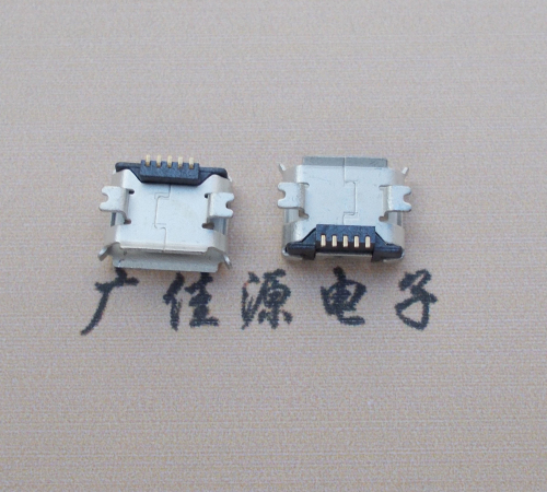企石镇Micro USB 5PIN接口,B型垫高0.9mm鱼叉脚贴片雾锡卷边