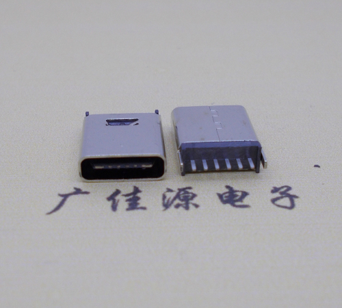 企石镇直立式插板Type-C6p母座连接器高H=10.0mm